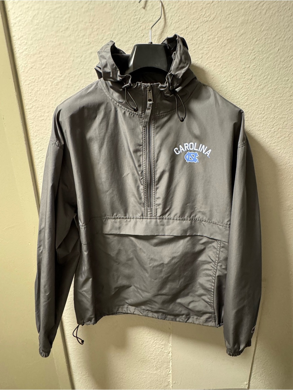 Champion Gray Carolina Half-Zip Windbreaker Pullover